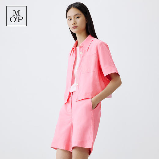 Marc O'Polo/MOP夏季新款好看短款时尚高级感亚麻上衣女短袖衬 商品图1