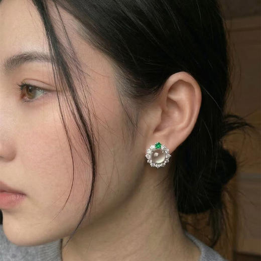 【水沫耳环上新】冰雪美人天然水沫玉玉髓系列~现货库存5对 直径1.5cm 商品图0