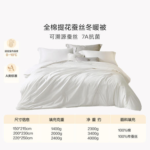 罗莱 XS- 辽安青丝·丝悦大提花抗菌蚕丝冬被 商品图0