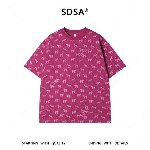 26T143SDSA男装2026新款高贵轻奢时尚波点满印奔马印花圆领短袖T恤百搭 商品图2