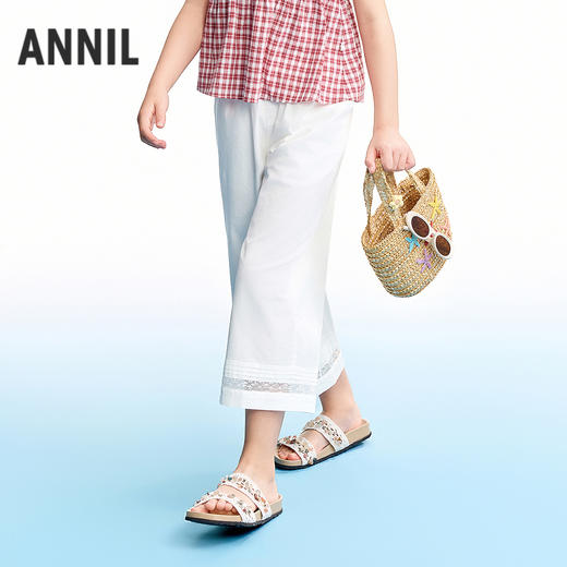 【实体店同款】女童全腰梭织九分裤夏季新款安奈儿童装AG626234 商品图2