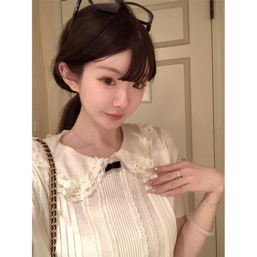 金蘑菇菇 桃乐丝 中古miu套组 / 全手钩花边top+丝绒短裤 商品图2