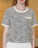F0316108夏季新款法式小香风肌理感浮雕钉珠拼色圆领短袖T恤 商品缩略图13