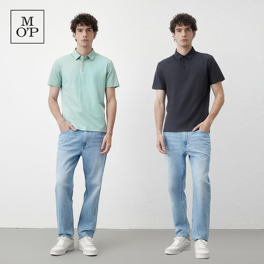 Marc O'Polo/MOP夏季新款高级商务休闲桑蚕丝混纺男士短袖POLO衫 商品图1