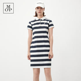 Marc O'Polo/MOP夏季新款好看品牌经典设计条纹收腰POLO连衣裙女