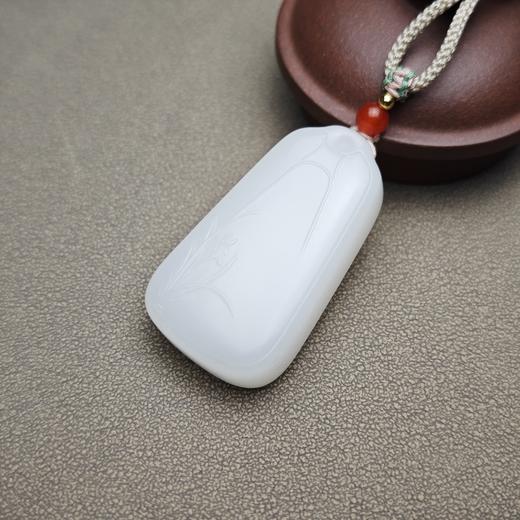 新疆和田玉且末料羊脂玉雅致幽兰平安牌 312-3 商品图1