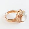 【天然正品】A货翡翠AU750收藏级玫瑰金豪镶钻镶天然细腻白色高冰种蛋面翡翠戒指13号（戒圈可改）280226NJS76 商品缩略图3