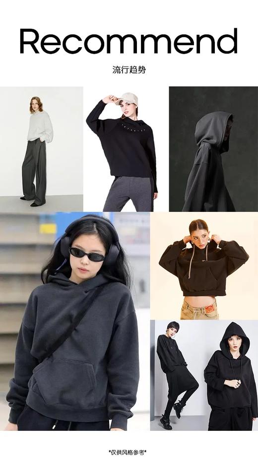 F031643手摇链珠肌理感帽衫立体剪裁连帽抽绳宽松遮肉卫衣 商品图5