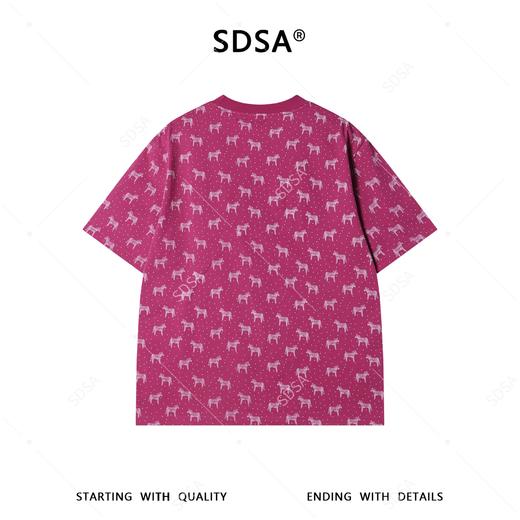 26T143SDSA男装2026新款高贵轻奢时尚波点满印奔马印花圆领短袖T恤百搭 商品图5