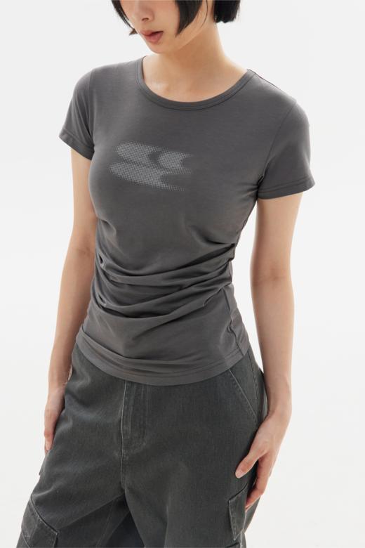 CryingCenter 渐变logo凉感冰皮面料大领口T恤上衣 哭喊中心 商品图5