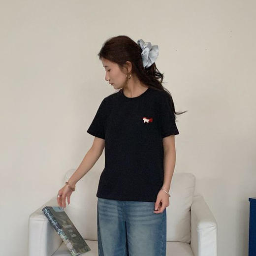 【送防尘袋+衣架】觅槿MDINN 正肩小马刺绣T恤 休闲宽松 舒适百搭 4色可选 商品图6
