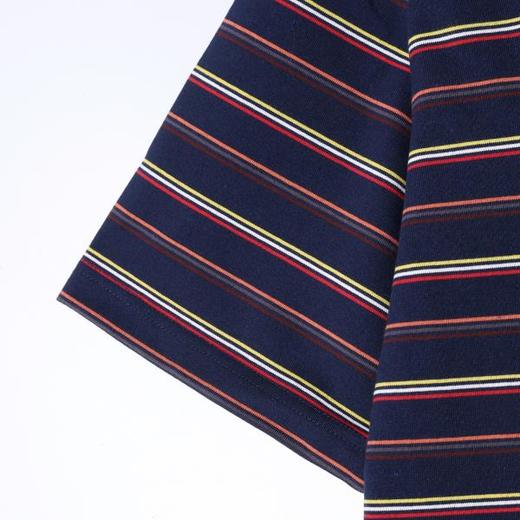 26T145SDSA男装2026新款高贵轻奢设计感撞色条纹刺绣明线圆领短袖T恤潮 商品图3