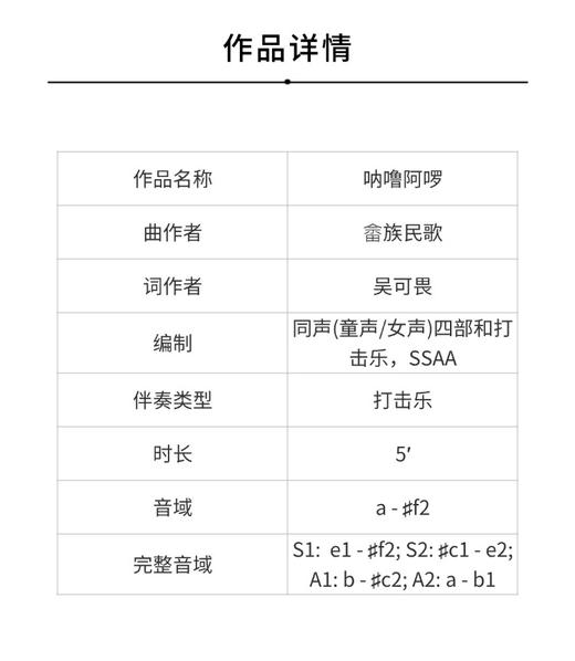 呐噜阿啰（吴可畏 曲）童声/女声四部和打击乐 正版合唱乐谱「本作品已支持自助发谱 首次下单请注册会员 详询客服」 商品图1