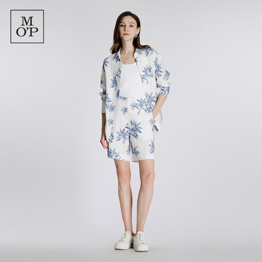 Marc O'Polo/MOP夏季新款好看廓形感亚麻舒适时尚印花长袖衬衫女 商品图0