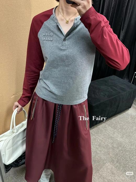 F031683早春学院风氛围感拉满撞色圆领开衫长袖上衣 商品图4