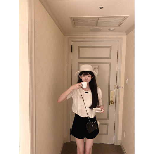 金蘑菇菇 桃乐丝 中古miu套组 / 全手钩花边top+丝绒短裤 商品图4