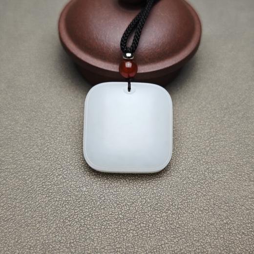 新疆和田玉且末料羊脂玉规整小方牌 312-17 商品图0