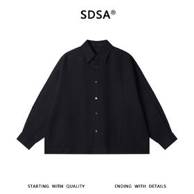 SDSA男装2026新款高贵轻奢韩版简约纯色肌理感长袖衬衫百搭衬衣