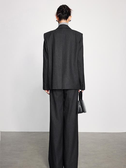 法小曼*子珍高定设计款复古老钱风西装套装女宽松显瘦大板英伦风一粒扣西服女 商品图6