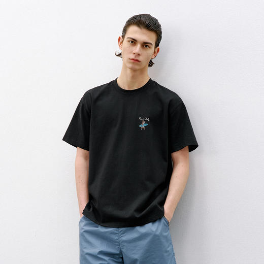 714street前后动物冲浪印花纯棉短袖T恤男2026夏季情侣款半袖上衣 商品图1