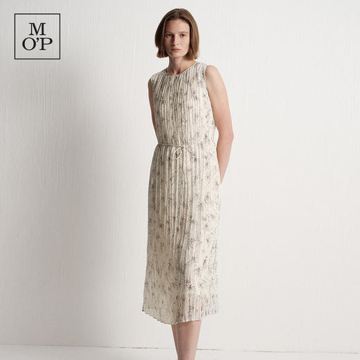Marc O'Polo/MOP夏季新款好看无袖高级压褶印花长款薄纱连衣裙女 商品图0