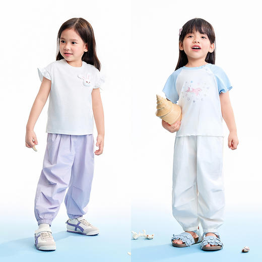 【实体店同款】女童全腰梭织长裤夏季新款安奈儿童装XG626252 商品图3