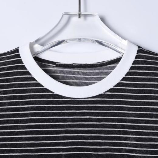 26726SDSA男装2026新款高贵轻奢时尚简约条纹圆领长袖T恤百搭宽松上衣 商品图2