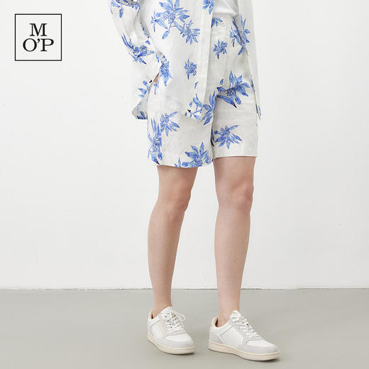 Marc O'Polo/MOP25夏季新款植物印花亚麻舒适透气爽滑休闲短裤女 商品图4