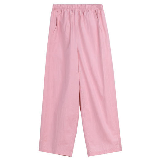 牧衣游原创 净色纯棉休闲长裤新款宽松百搭舒适松紧腰裤子 春意蓝 商品图4