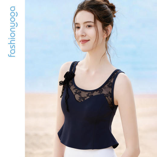 FC16207气质蕾丝花朵飘带背心 商品图14