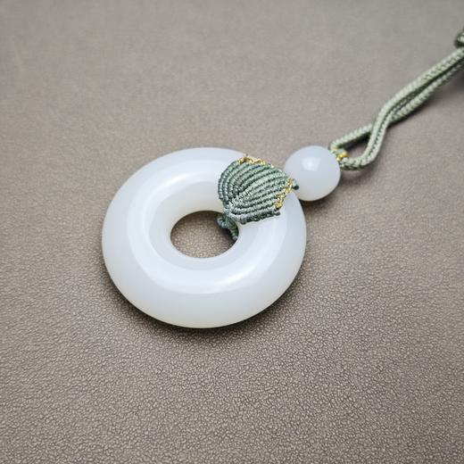 新疆和田玉且末料羊脂玉饱满平安环毛衣链 312-13 商品图1