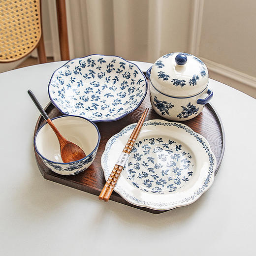 摩登主妇一人食仪式感餐具月子碗碟套装碗筷盘子精致早餐摆盘托盘 商品图0