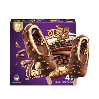 可爱多【曾舜晞推荐】可爱多超级棒7重浓郁巧克力味冰淇淋 雪糕74g*4支 商品图4