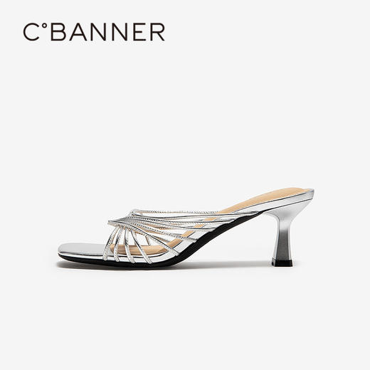 【上新】千百度镂空网面细高跟罗马凉拖鞋女2026夏季新款绝美拖鞋A26395126 商品图2