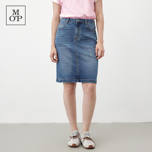 Marc O'Polo/MOP夏季新款好看时尚经典水洗中长牛仔半裙女半身裙 商品图0