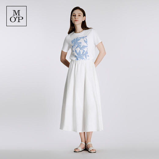 Marc O'Polo/MOP夏季新款好看方块植物印花简约宽松短袖T恤女上衣 商品图1