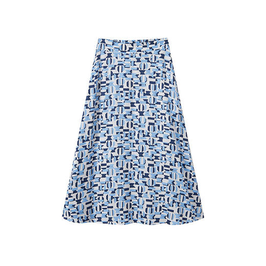 【汤曼妮粉丝专享】MOP 夏季新款时尚薄款透气几何印花长款半身裙 商品图4