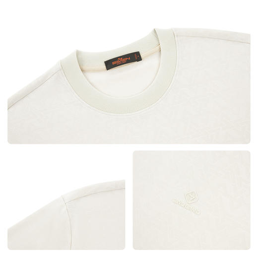 【提花T恤】柒牌男士2026夏上新短袖T恤休闲商务圆领凉感舒适上衣 130T71860 商品图3