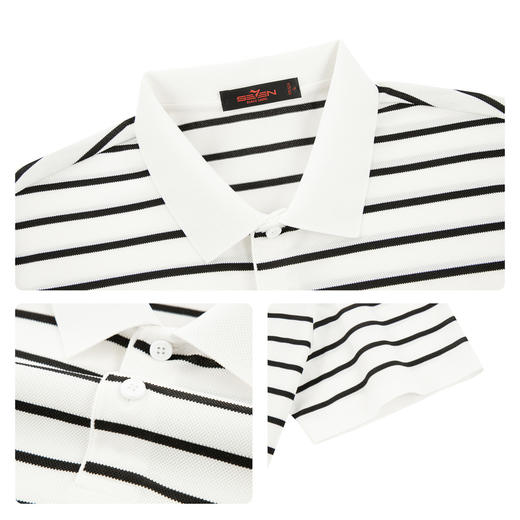 【无缝/色织条纹】柒牌男士2026夏季新款翻领潮流休闲短袖POLO衫 130T70600 商品图3