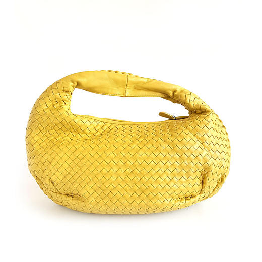 【95新】BV葆蝶家黄色编织包hobo手提包女士090326AK44 商品图3