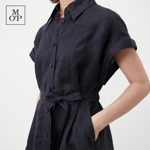 Marc O'Polo/MOP夏季新款好看天然亚麻垂感时尚工装风短袖连衣裙 商品图4