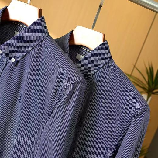 F031695春季新款长袖纯色棉质衬衫男条纹商务休闲衬衣 商品图9