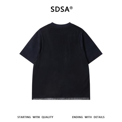 SDSA男装2026新款高贵轻奢高街网纱拼接假两件短袖T恤百搭宽松潮 商品图4