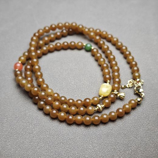 新疆和田玉且末料金沙糖精美6mm108念珠 312-21 商品图3