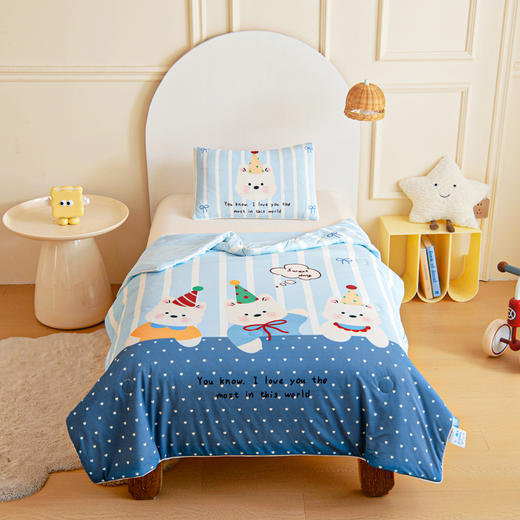 小象咘叮 A类凉感幼儿园夏凉被两件套-萌趣系列 7色可选 宝宝午睡薄被子儿童空调被夏被 商品图8