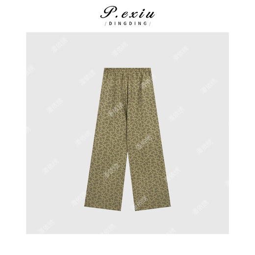 03-3潘依绣丁丁宠粉韩系休闲松紧腰抽绳碎花裤Q1593 商品图1