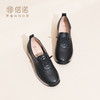 真皮休闲单鞋女舒适软底系带厚底皮鞋黑色妈妈鞋6C2680-1 商品缩略图3