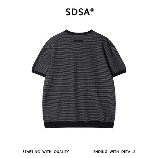 SDSA男装2026新款高贵轻奢时尚撞色提花条纹圆领短袖T恤百搭上衣 商品图4