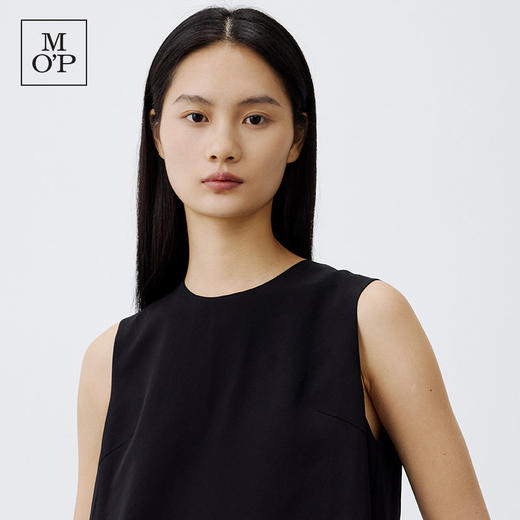 Marc O'Polo/MOP 2025夏季新款V领无袖黑色简约短款连衣裙子女士 商品图1
