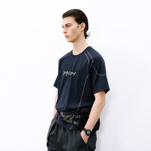 714street速干凉感户外骑行运动短袖2026夏季潮牌宽松圆领T恤男款 商品图1